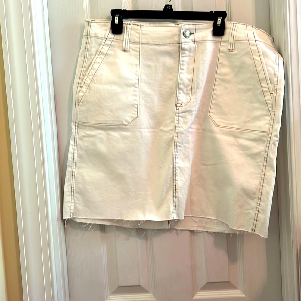 White denim skirt plus size